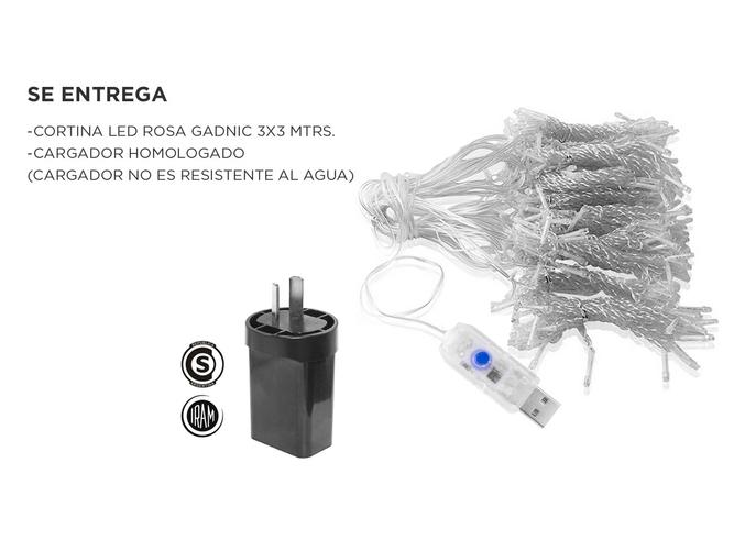 Cortina Led Gadnic 320 Luces Rosas 3 x 3 Metrosw - 6