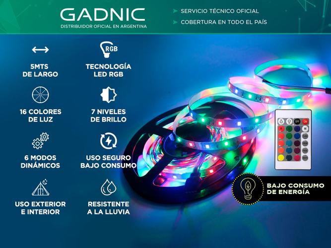 Tira Led Gadnic RGB 5050 L20L Control Remoto 150 Leds - 1