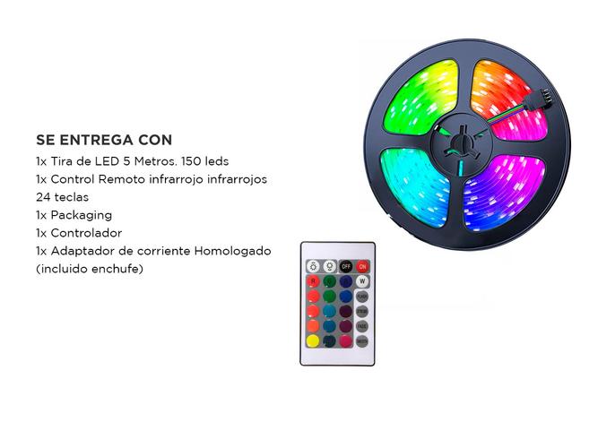 Tira Led Gadnic RGB 5050 L20L Control Remoto 150 Leds - 5