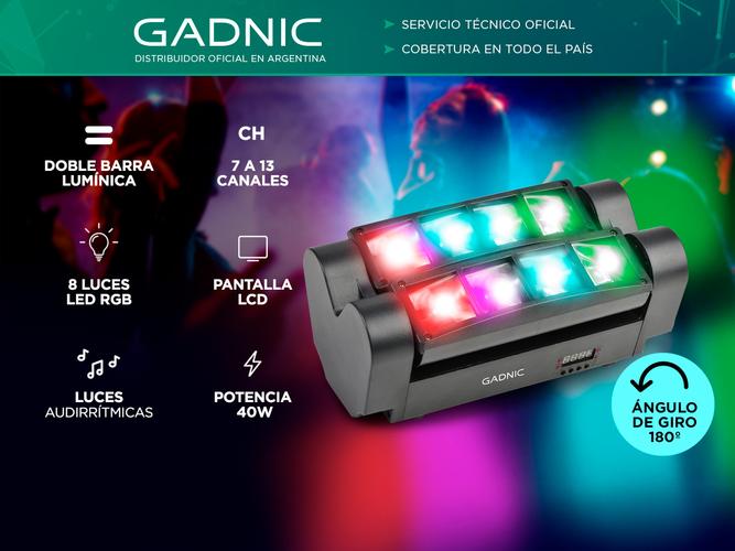 Cabezal Mini De Araña Gadnic LH40RGB de Luz LED - 1