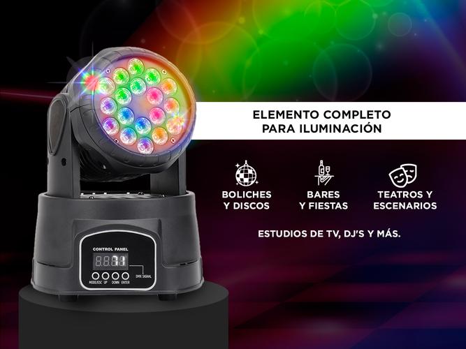 Cabezal Movil Gadnic 12 Canales LED RGBW  360° 60W - 2