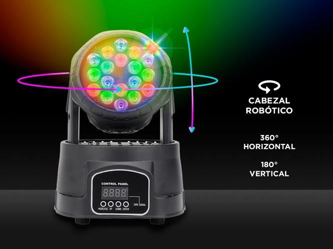 Cabezal Movil Gadnic 12 Canales LED RGBW  360° 60W - 3