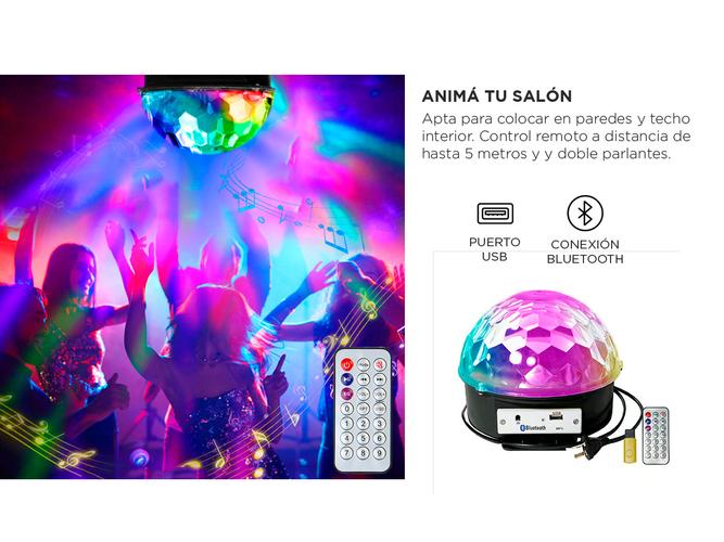 Parlante Lámpara Bola Rgb Gadnic DJL045 Audioritmica Usb - 2