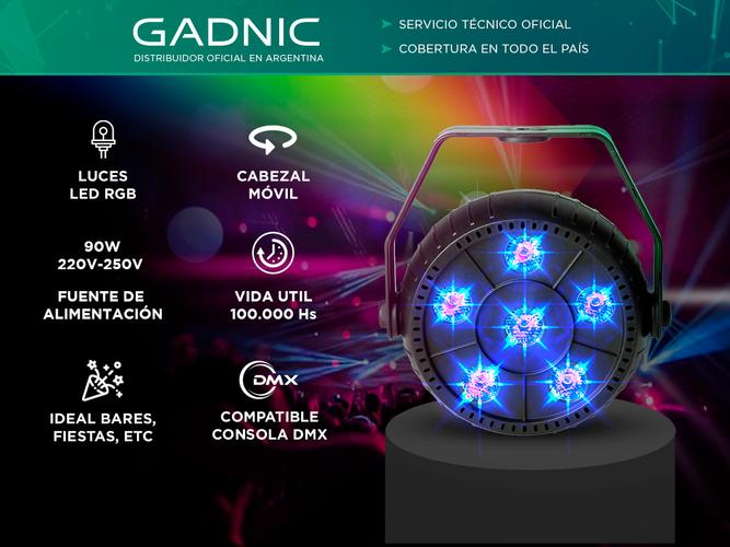 Tacho Par Led 3 En 1 Gadnic 6 X 1.5W RGB  - 1