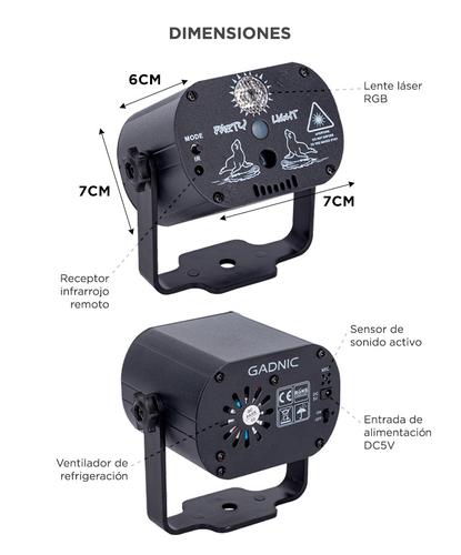 Reflector Laser Gadnic Multi Modo Con Control Remoto - 5