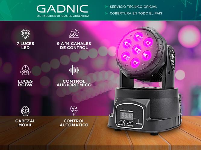 Cabezal Movil Gadnic DJ-P55RTY 7 Led Robótico - 1