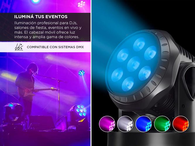 Cabezal Movil Gadnic DJ-P55RTY 7 Led Robótico - 2