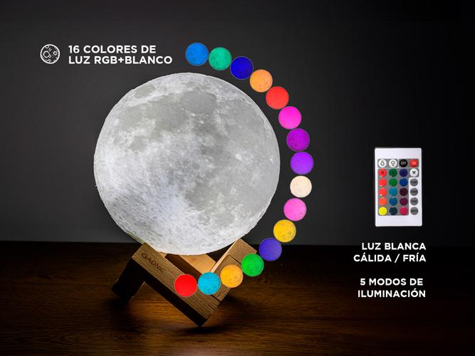 Lámpara Gadnic Luna 13cm 16 Colores RGB + Blanco Luz Cálida y Fría - 3