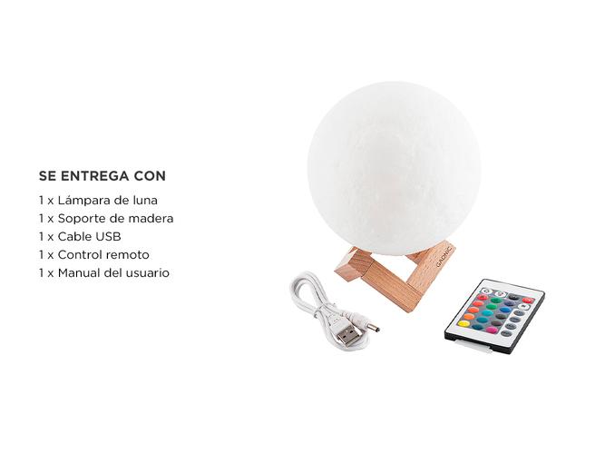 Lámpara Gadnic Luna 13cm 16 Colores RGB + Blanco Luz Cálida y Fría - 6