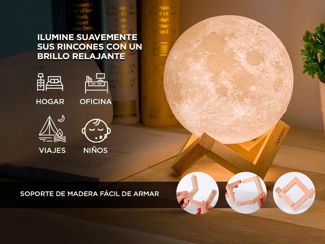 Lámpara Gadnic Luna 18cm 16 Colores RGB + Blanco Luz Cálida y Fría - 2