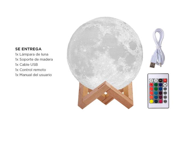 Lámpara Gadnic Luna 18cm 16 Colores RGB + Blanco Luz Cálida y Fría - 6
