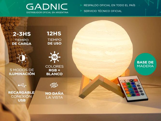 Lámpara Gadnic Júpiter 13cm 16 Colores RGB + Blanco Luz Cálida y Fría - 1