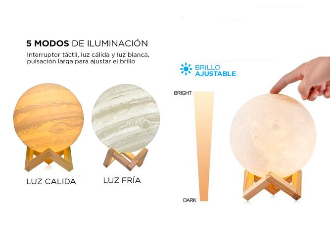 Lámpara Gadnic Júpiter 13cm 16 Colores RGB + Blanco Luz Cálida y Fría - 4