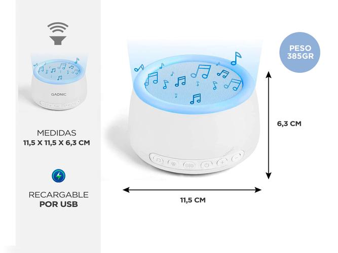 Maquina De Ruido Blanco Gadnic FR5 Bluetooth 32 Sonidos Para Dormir - 4