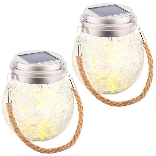 Lampara Luz Alambre Gadnic DL1B Solar Para Jardin Exterior Esfera X2  - 0