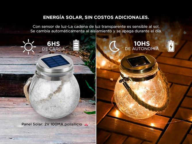 Lampara Luz Alambre Gadnic DL1B Solar Para Jardin Exterior Esfera X2  - 3