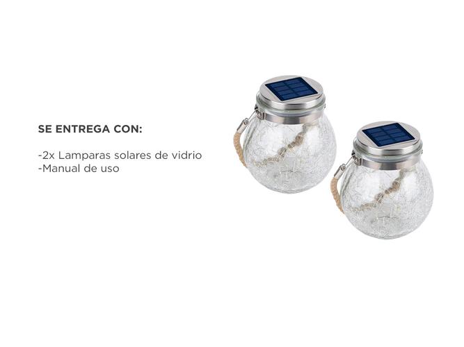 Lampara Luz Alambre Gadnic DL1B Solar Para Jardin Exterior Esfera X2  - 5