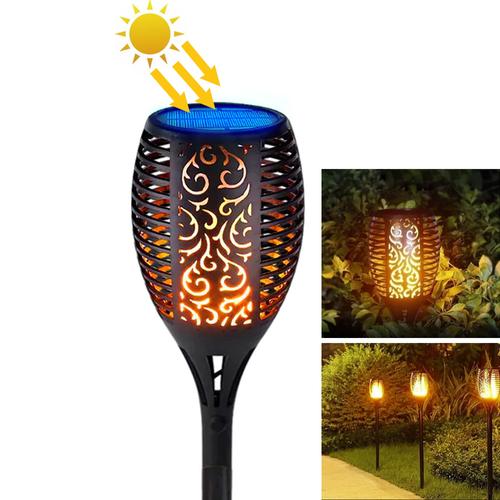 Lámpara antorcha panel solar Gadnic 2X14 de jardín aire libre decoración luz llama  - 0