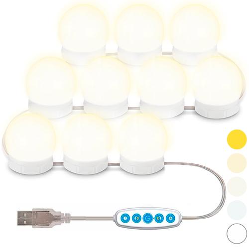 Kit 10 Luces Led Para Espejo Gadnic Z1300 Maquillaje Makeup Usb  - 0