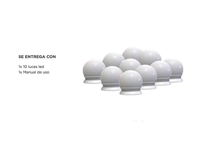 Kit 10 Luces Led Para Espejo Gadnic Z1300 Maquillaje Makeup Usb  - 5
