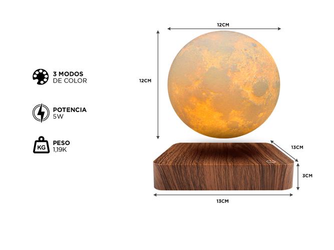 Lámpara de luna flotante Gadnic LEVI Luz Lunar Giratorio - 4