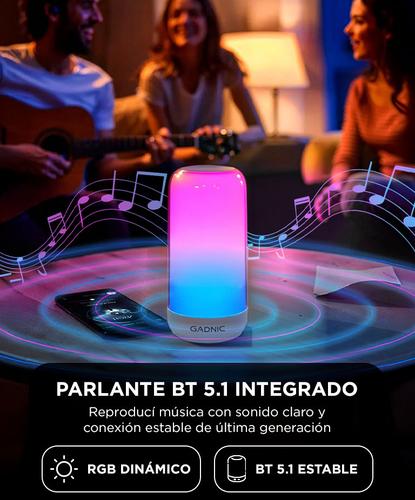 Lámpara De Mesa Inteligente Gadnic Luz RGB Parlante  - 2