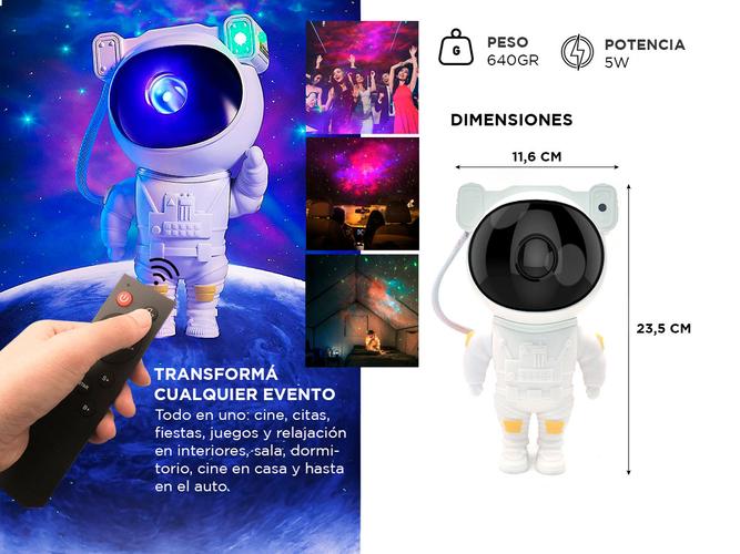 Astronauta Proyector de Luces de Galaxia Gadnic LDPP1 Star Light - 5