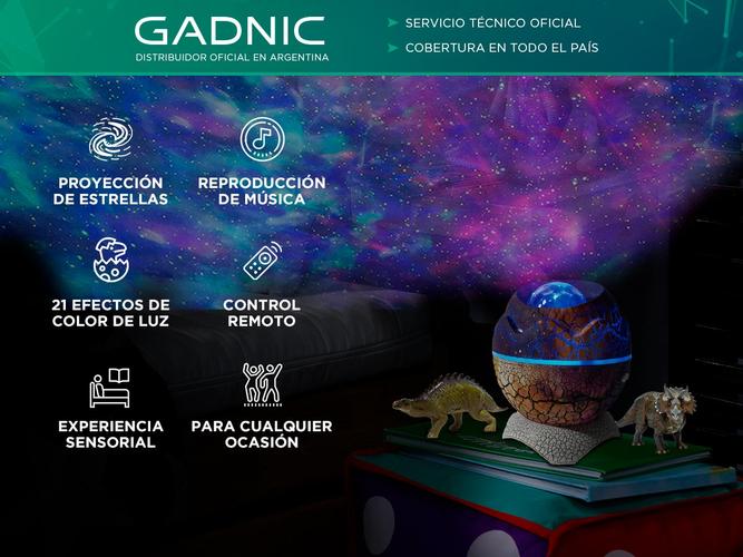Velador Luz Noche Gadnic Proyector con Diseño de Huevo Dinosaurio - 1