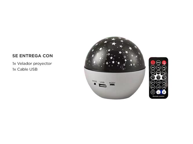 Lampara Velador Proyector de Estrellas Gadnic con Parlante y Luces Rgb - 5