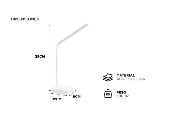 Lámpara De Escritorio Gadnic Led Ajustable Recargable - 4