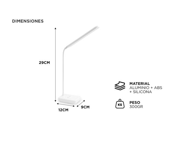 Lámpara De Escritorio Gadnic Led Ajustable Recargable - 4