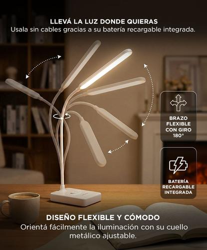Lámpara De Escritorio Gadnic Led Ajustable Recargable Outlet - 4