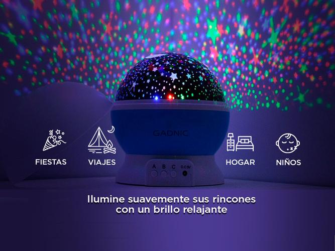 Velador Gadnic Star3 Proyector de Estrellas Led Giratorio 3 RGB  Luz Cálida 8 Modos - 2