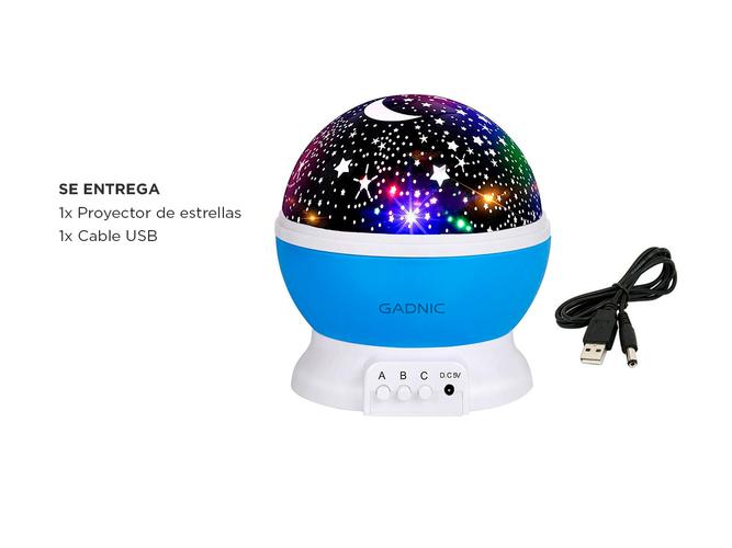 Velador Gadnic Star3 Proyector de Estrellas Led Giratorio 3 RGB  Luz Cálida 8 Modos - 6