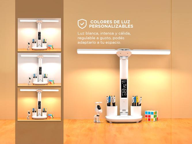 Lámpara Led de Escritorio Gadnic con Reloj y Portalápices - 3