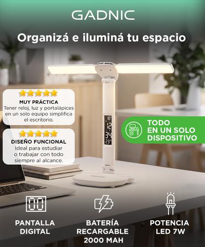 Lámpara Led de Escritorio Gadnic con Reloj y Portalápices - 1