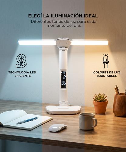 Lámpara Led de Escritorio Gadnic con Reloj y Portalápices - 3