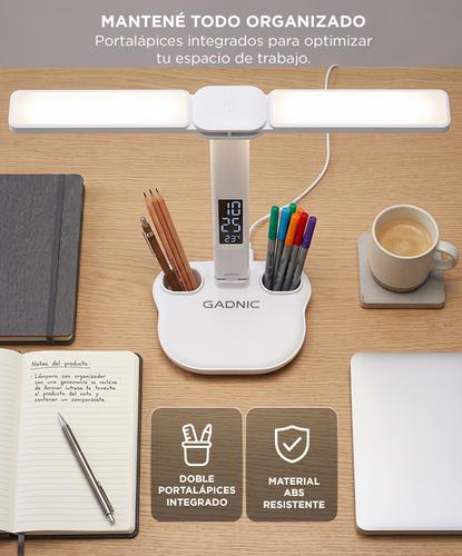 Lámpara Led de Escritorio Gadnic con Reloj y Portalápices - 4