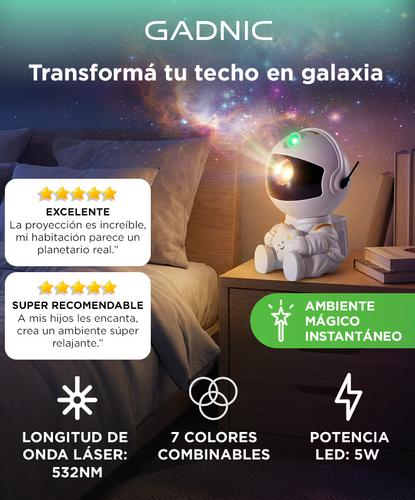 Proyector Astronauta Galaxia Gadnic Lampara 7 Colores Control Remoto LED 5W - 1