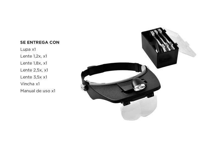Lupa Binocular Gadnic Maximus Vincha Manos Libres Luz Led  - 6