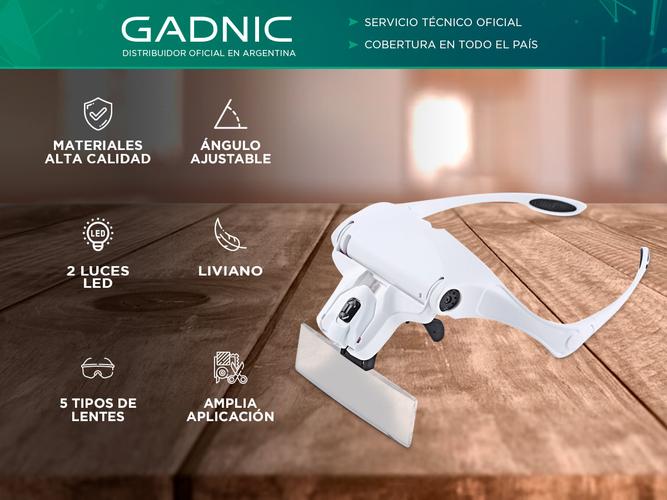 Vincha Gadnic Lupa y Luz Profesional Mano Libre Aumentos - 1