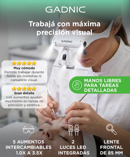 Vincha Gadnic Lupa y Luz Profesional Mano Libre Aumentos - 1