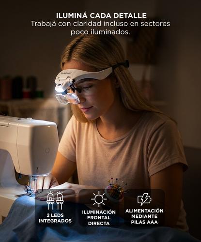Vincha Gadnic Lupa y Luz Profesional Mano Libre Aumentos - 3