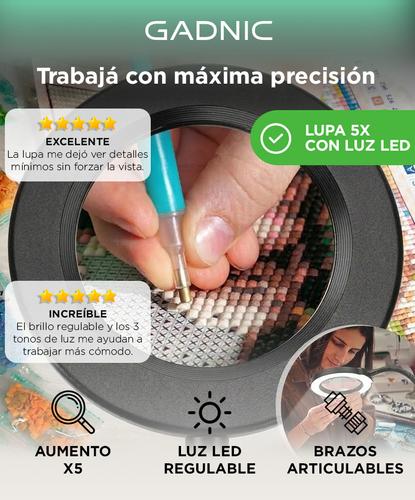 Lámpara Lupa De Escritorio Gadnic 5X Luz LED  Iluminación Ajustable - 1