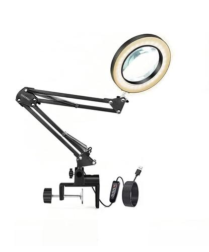 Lámpara Lupa De Escritorio Gadnic 5X Luz LED  Iluminación Ajustable - 6