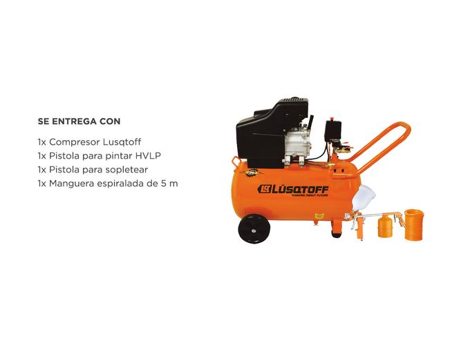 Compresor De Aire Electrico Portátil Lusqtoff LC-2550BK Monofásico 50L 2.5hp + Kit  - 5