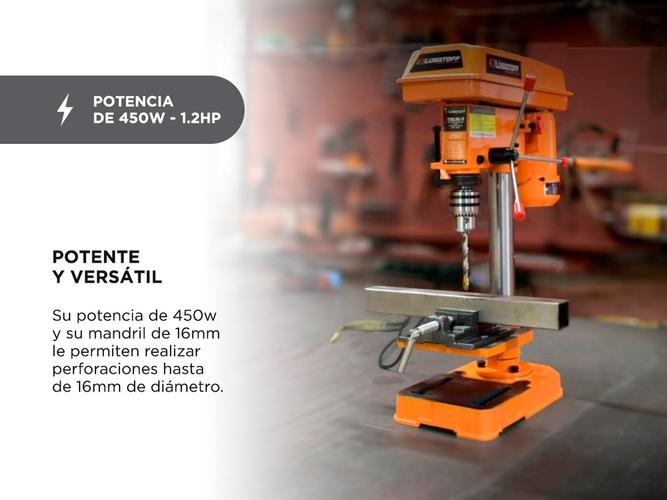 Taladro de banco Lusqtoff 16mm 450w Velocidad Variable + Morsa TBL16-7 - 2