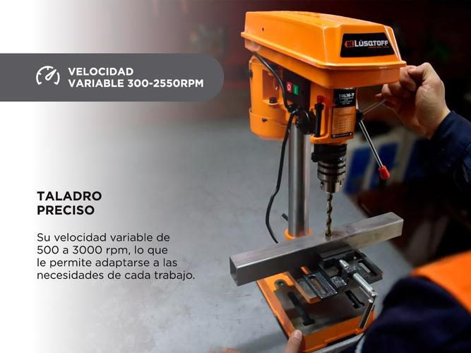 Taladro de banco Lusqtoff 16mm 450w Velocidad Variable + Morsa TBL16-7 - 3