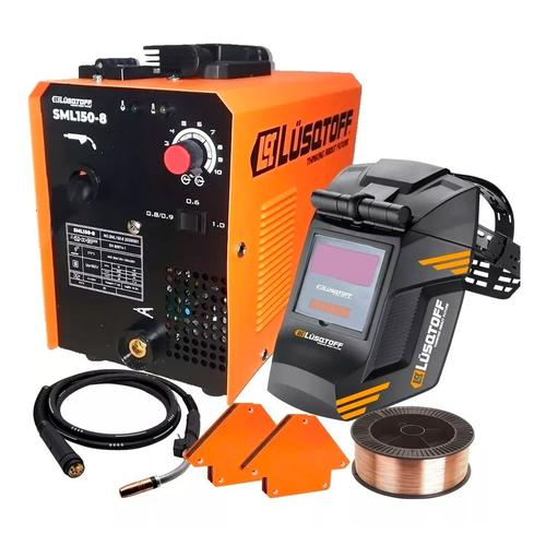 Soldadora Inverter Lusqtoff Mig Flux150 Alambre Escuadras Mascara SML150-8 - 0