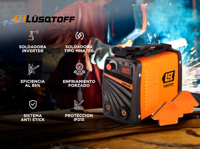 Soldadora Inverter Lusqtoff mma tig 250+ Escuadras Megairon250 - 1